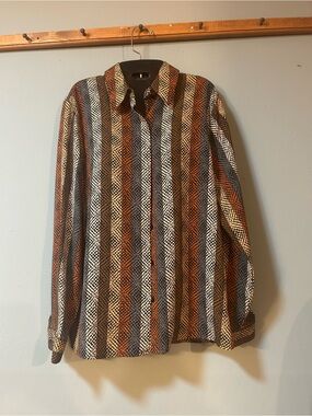 Alfred Dunner Men's Button-Down Shirt - Brown Black White